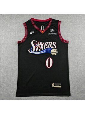 Youths Kids Tyrese Maxey Black Stitched Jersey